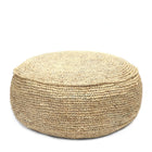 Raffia Flowers Pouf - Natural