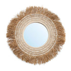 Le miroir Cowrie en raphia - Blanc naturel