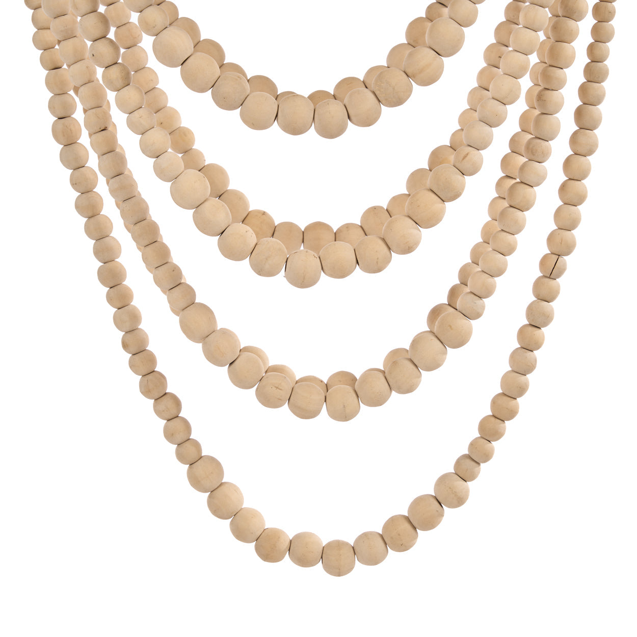 Wood Beaded Chandelier - Natural - L
