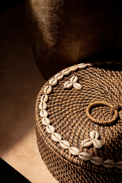 Cesta con compartimentos de ratán - Marrón natural