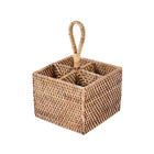 Rattan Cutlery Organizer No. 4 - Natural Brown