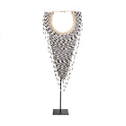 Tribal Beaded Necklace with Stand - Black White