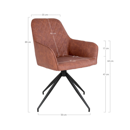 Harbo Dining Chair with Swivel - Brown
