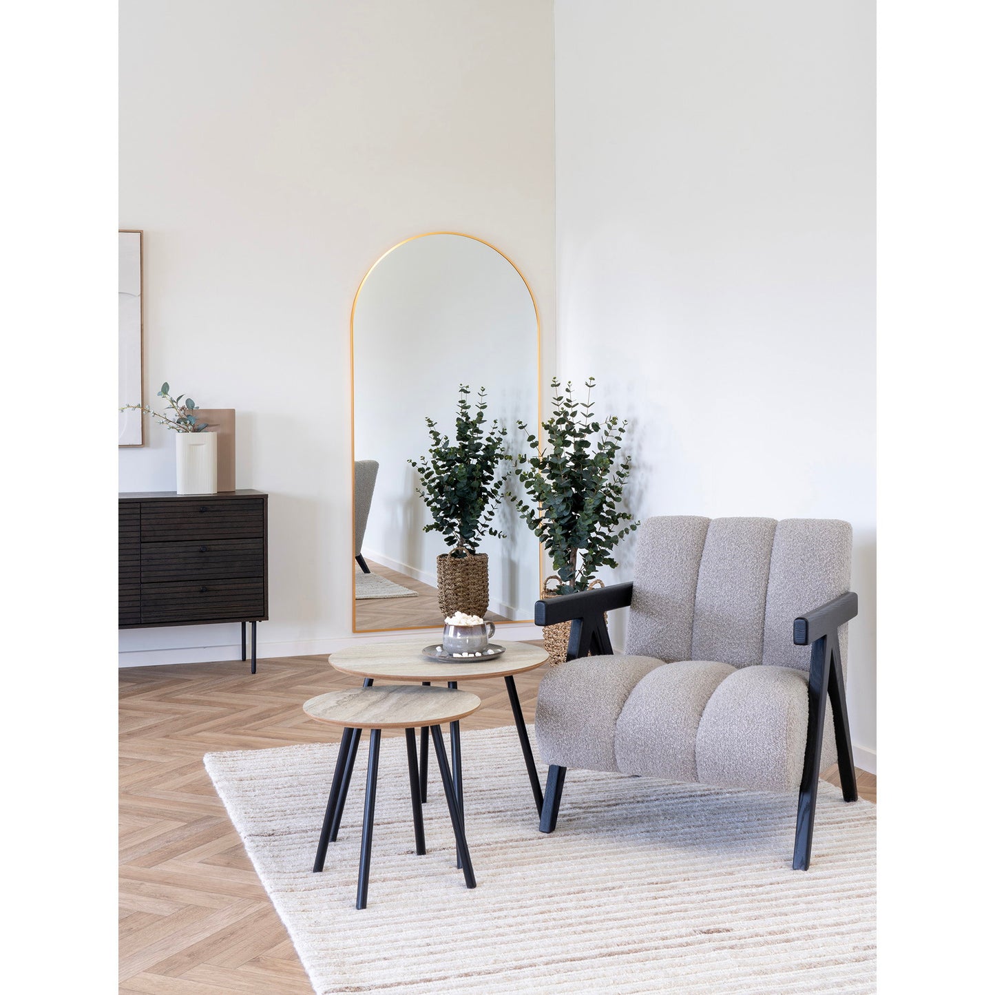 Mesa de centro Aalst - Negro / Beige