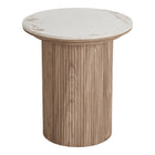 Table d'appoint Athènes - Blanc / Marron