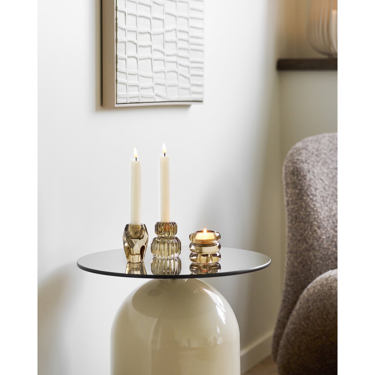 Mesa auxiliar Ravello - Beige / Gris