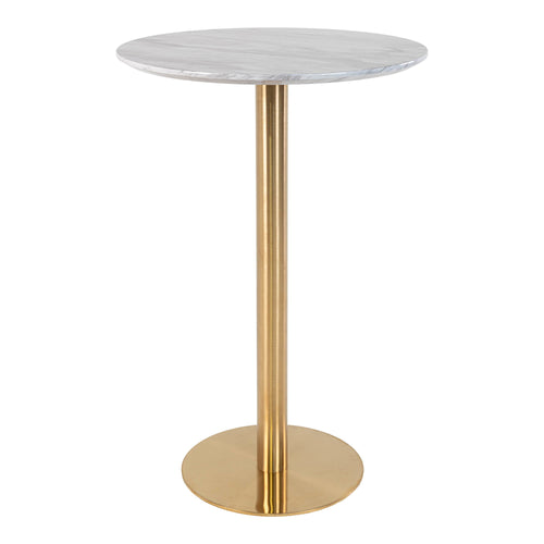 Bolzano Bar Table - White / Brass