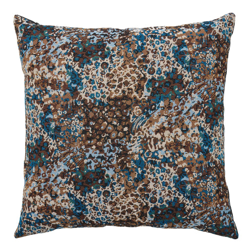 Blossom Cushion - Blue / Brown