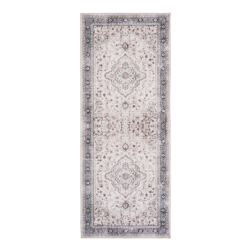 Alfombra de pasillo Havana - Blanco roto / Beige / Azul empolvado