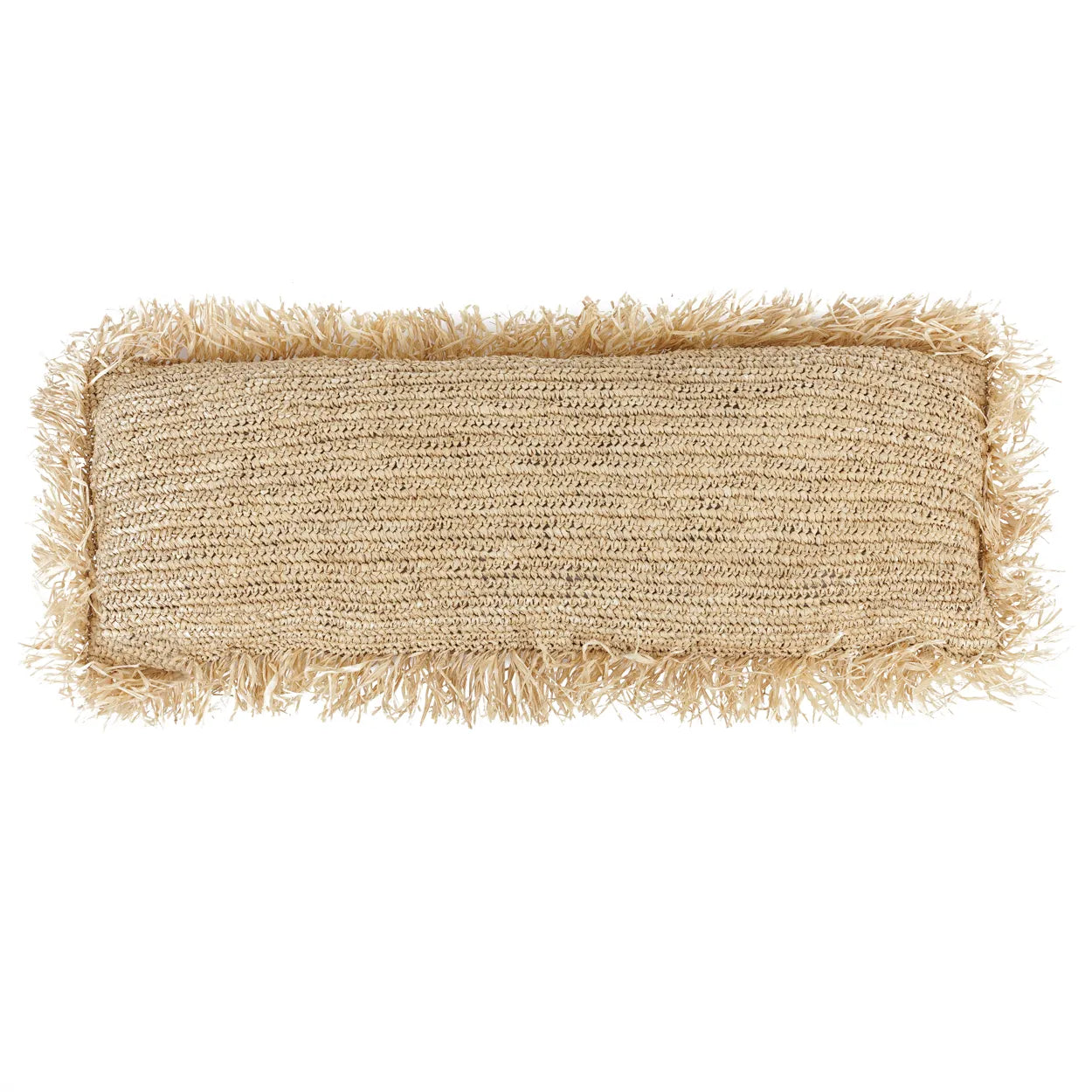 La Housse de Coussin Carrée en Raphia - Naturel - 35x100