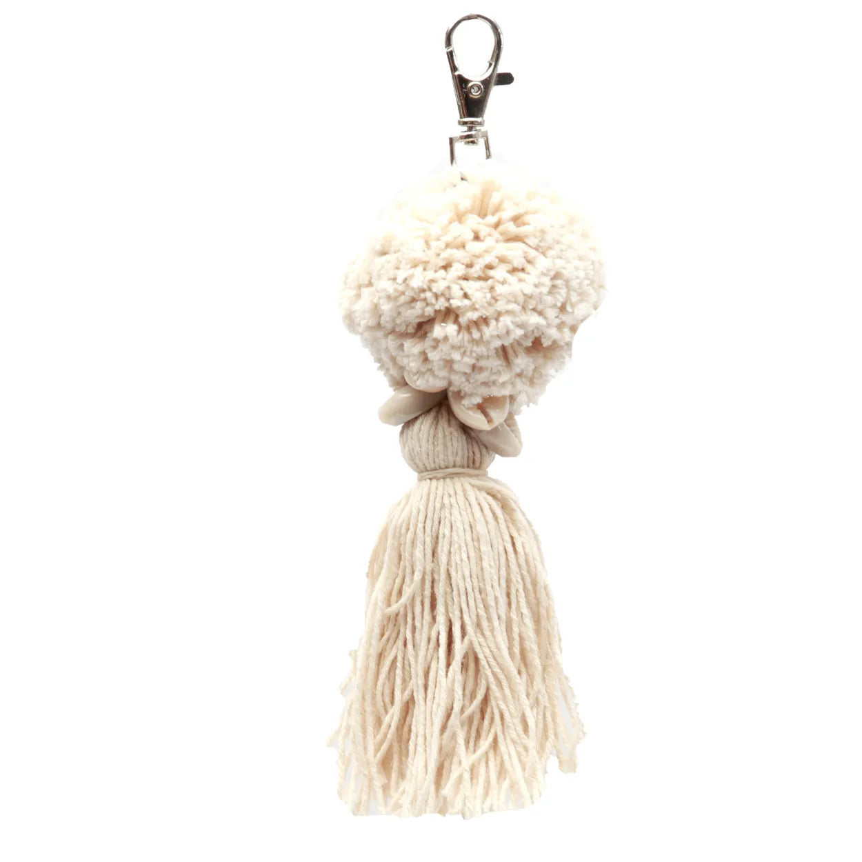 Pompom Keychain - White