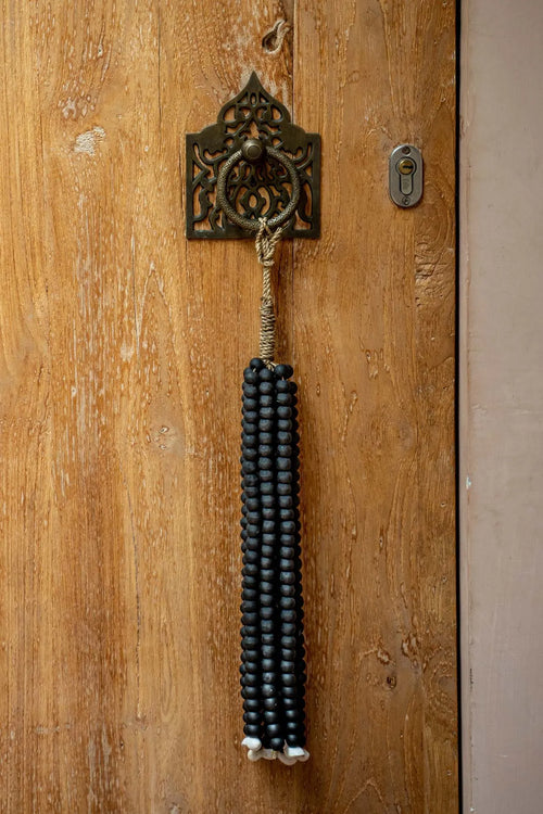 Borla de cuentas de madera - Negro