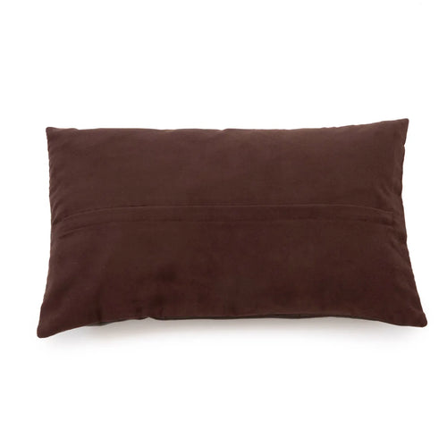 Six-panel leather cushion cover - Choco - 30x50