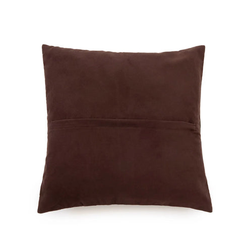 Four Panel Leather Cushion Cover - Choco - 40x40