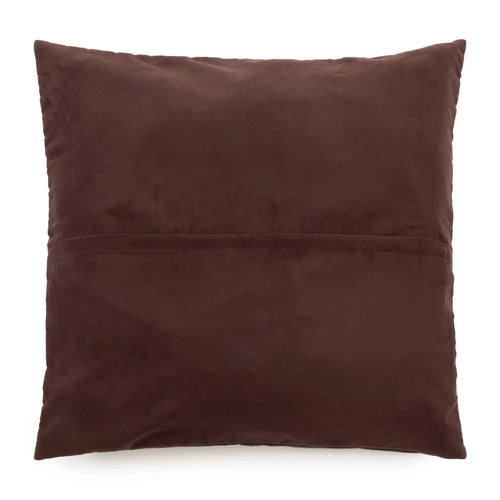 Four-Panel Leather Cushion Cover - Choco - 60x60