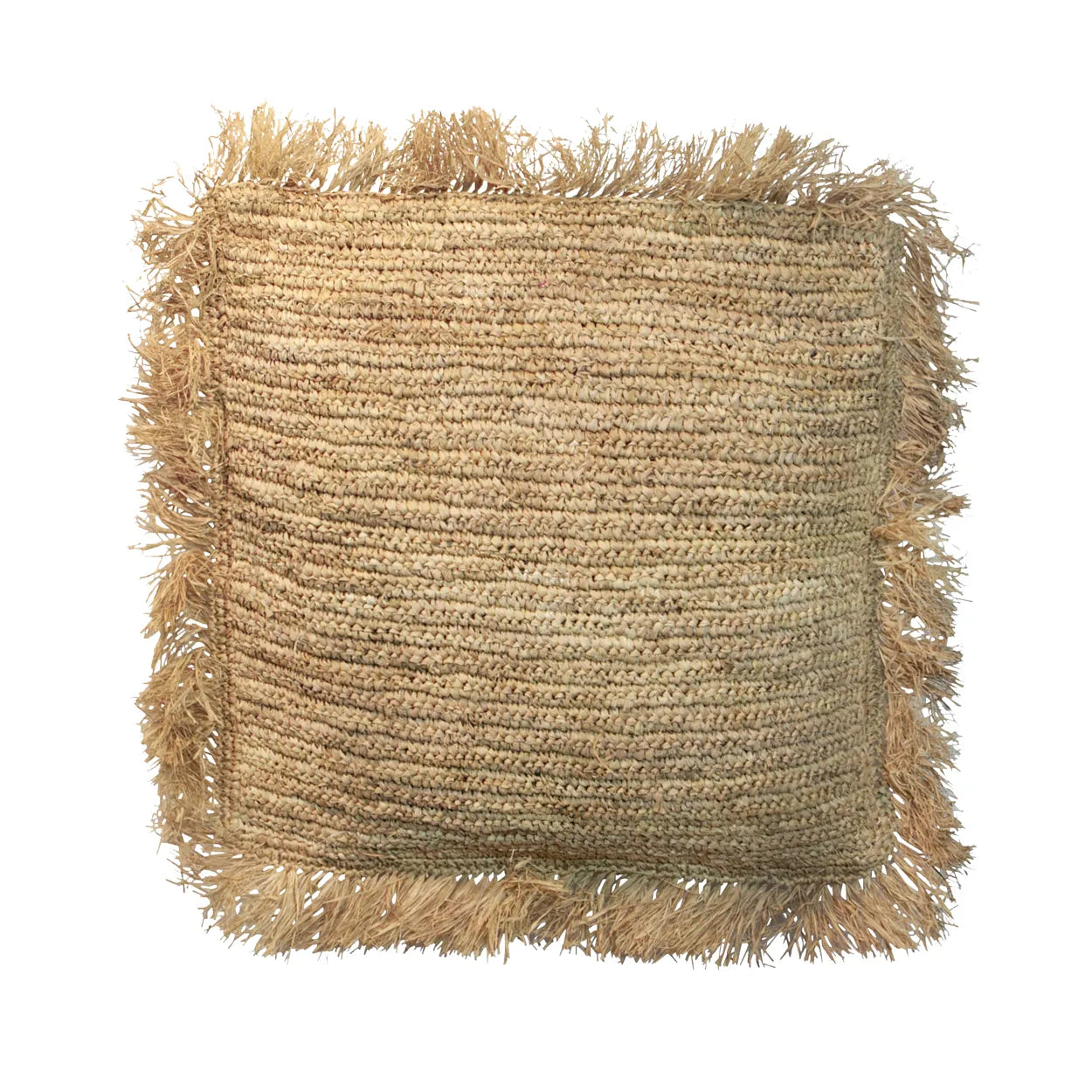 La Housse de Coussin Carrée en Raphia - Naturel - 60x60