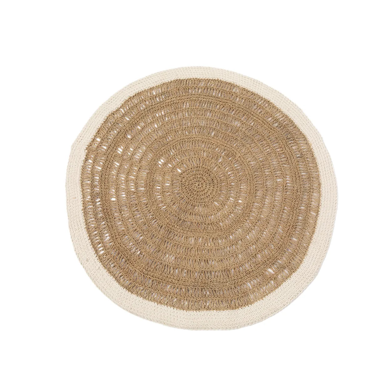 The Round Seagrass and Cotton Rug - Natural White - 100