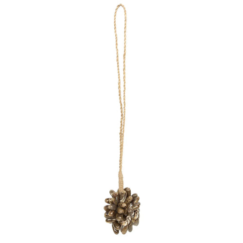 Brown cowrie shell tassel