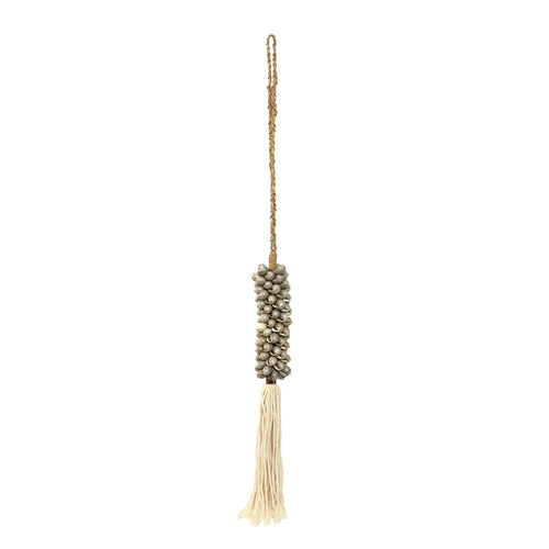 Shell and Cotton Tassel - Grey