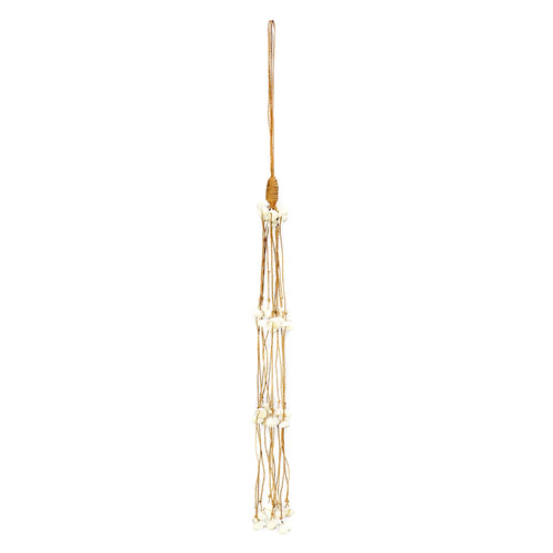 Long tassel with shell - White