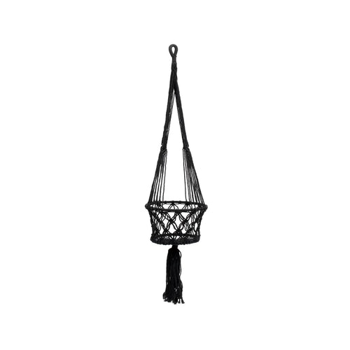 Macrame Plant Hanger - Black - M