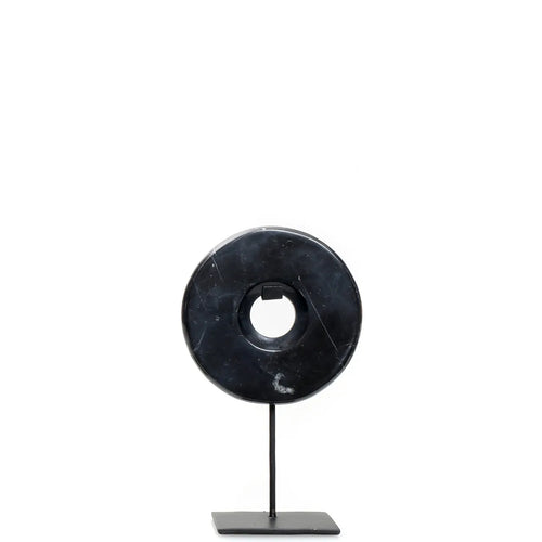 The marble disc with support - Black - S