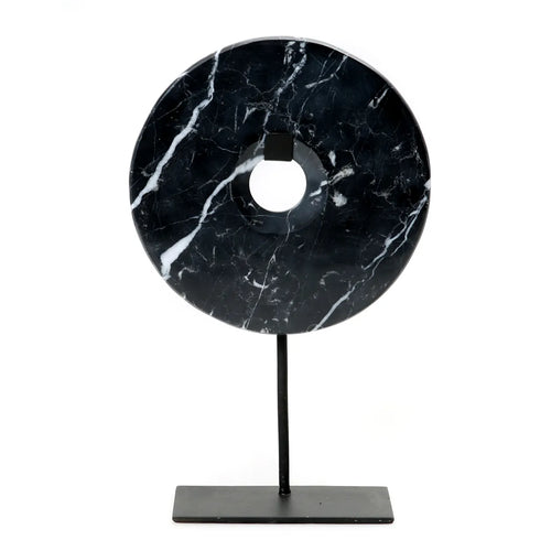 The Marble Plate with Stand - Black - L