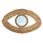 Miroir œil en raphia - Naturel - M