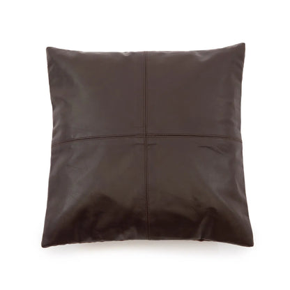 La Housse de Coussin en Cuir à Quatre Panneaux - Chocolat - 40x40