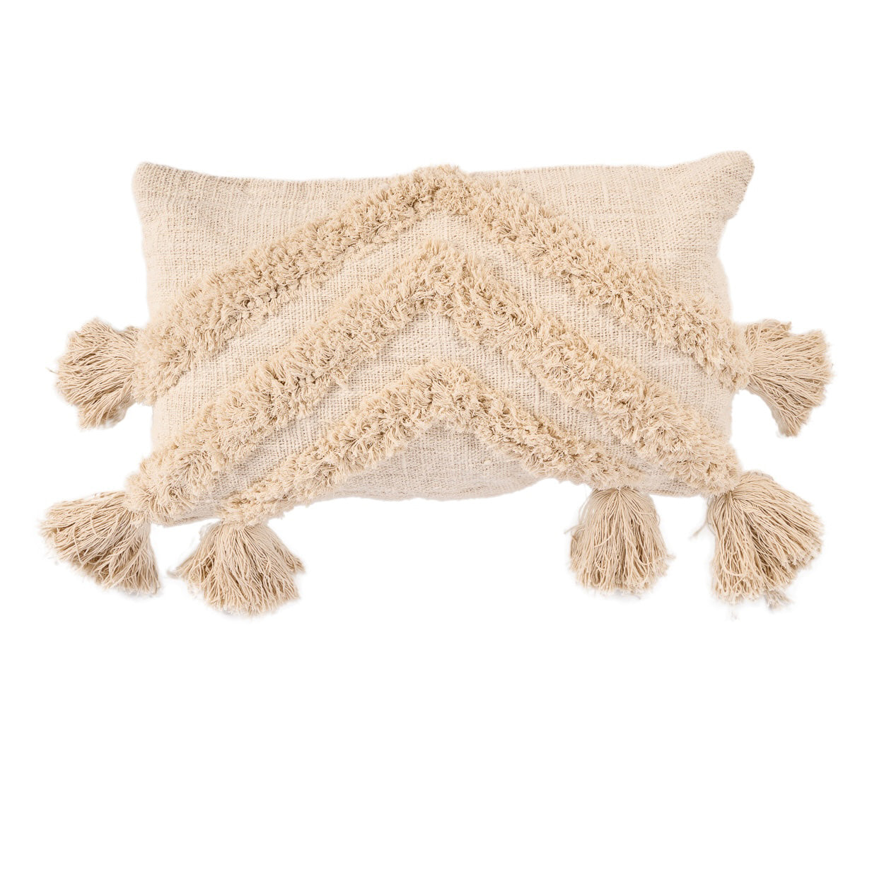 Funda de cojín con borlas The Nomad - Crema
