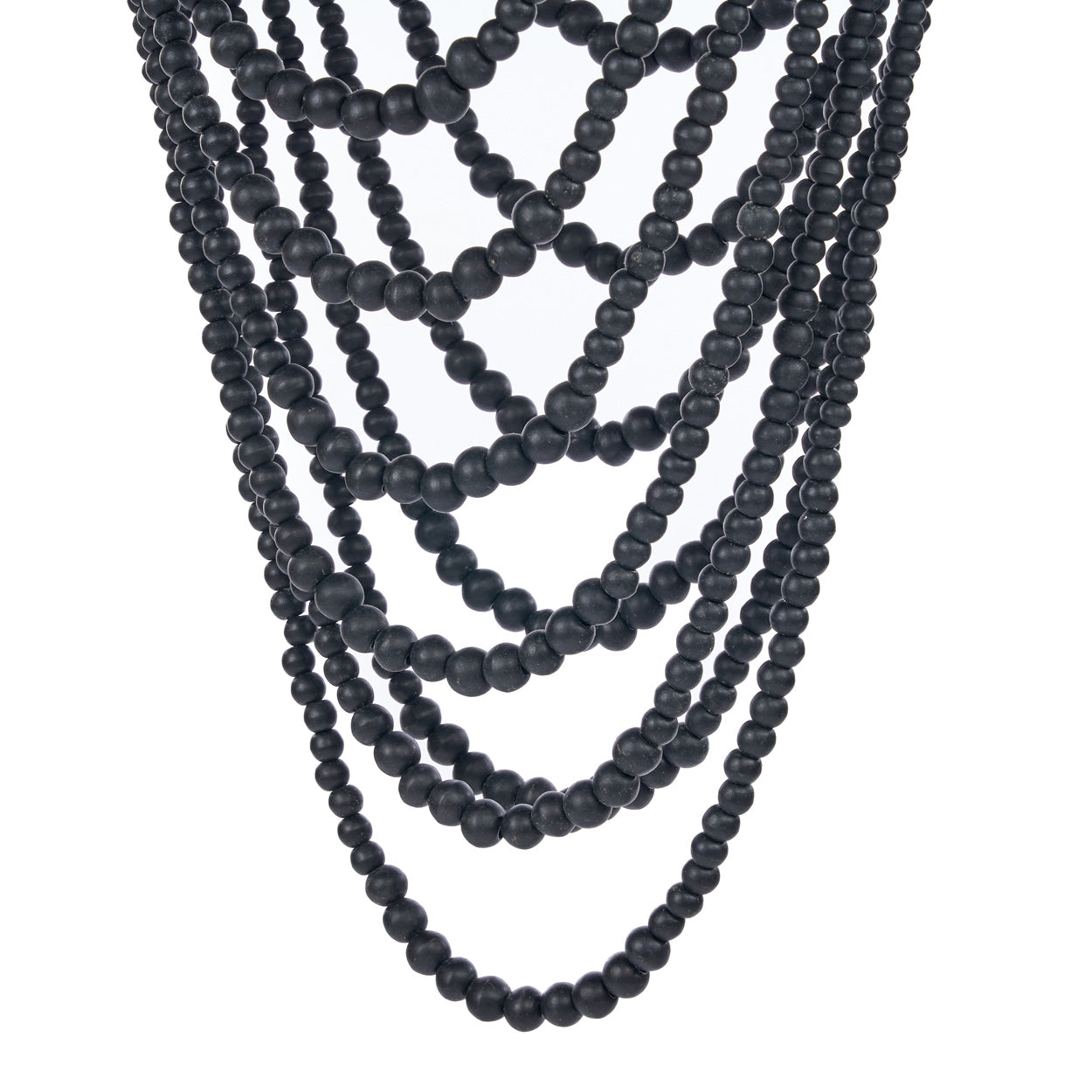 Lámpara de araña con cuentas de madera - Negro - L