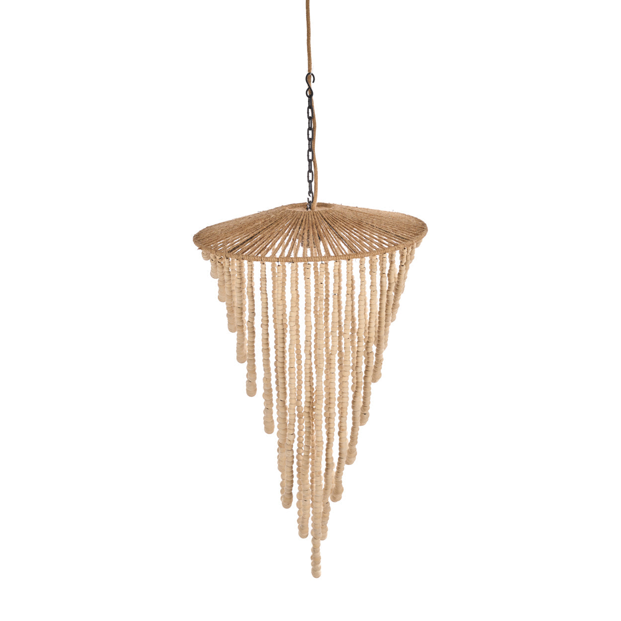 Le lustre à perles en bois - Naturel - G