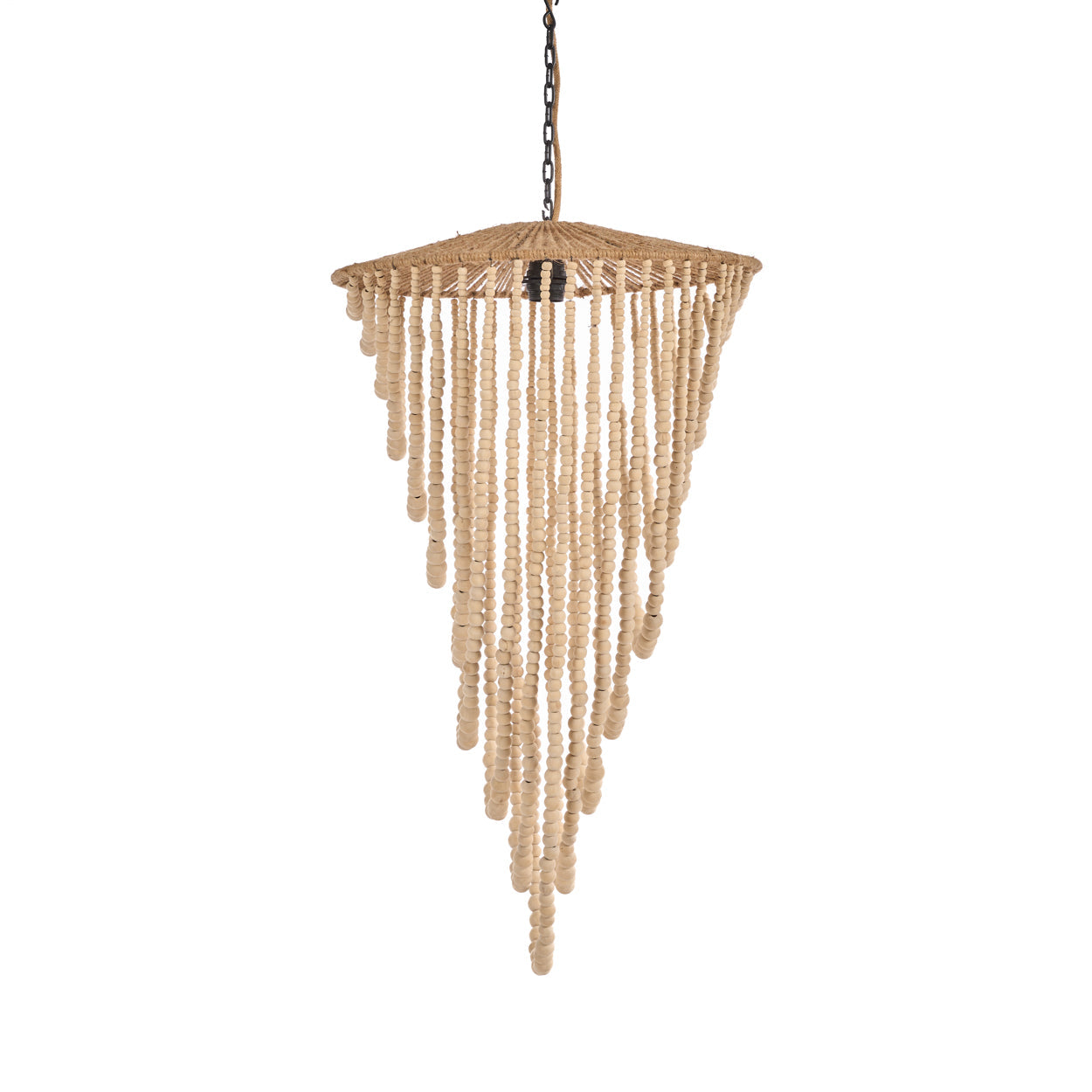 Le lustre à perles en bois - Naturel - G