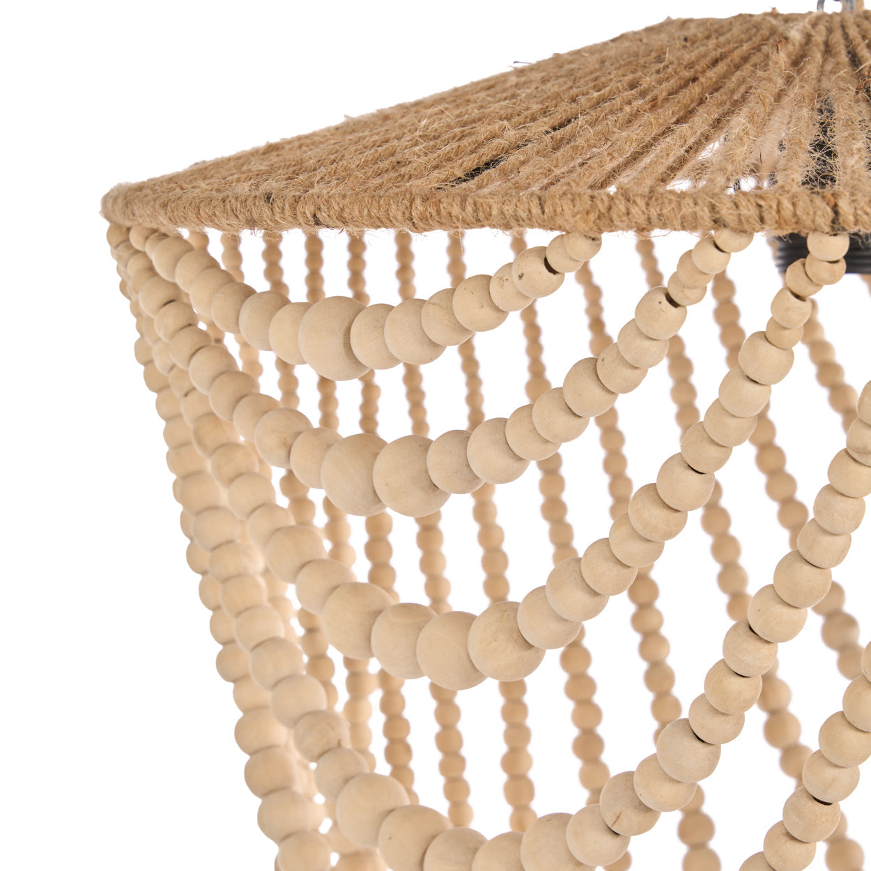 Le lustre à perles en bois - Naturel - G
