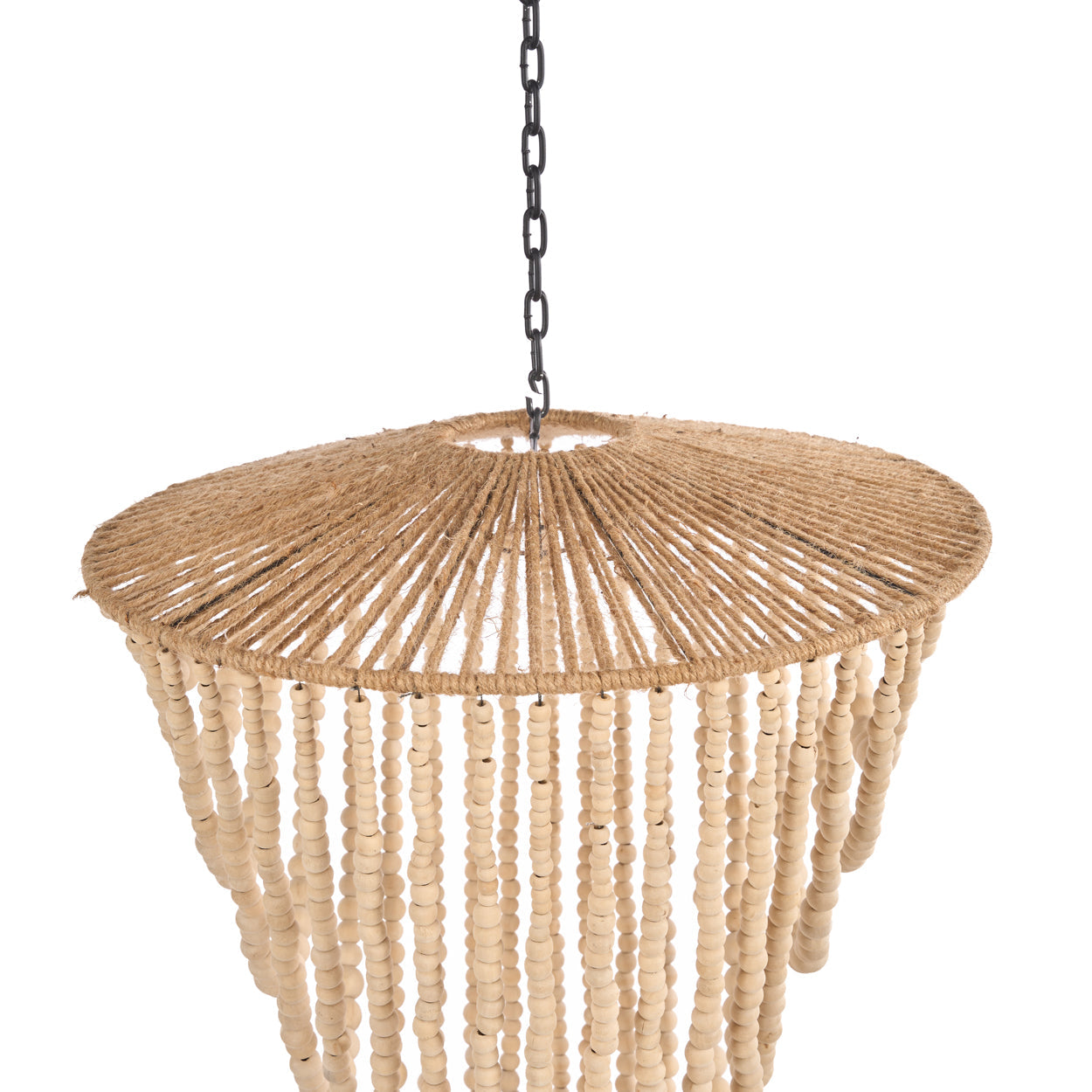 Le lustre à perles en bois - Naturel - G