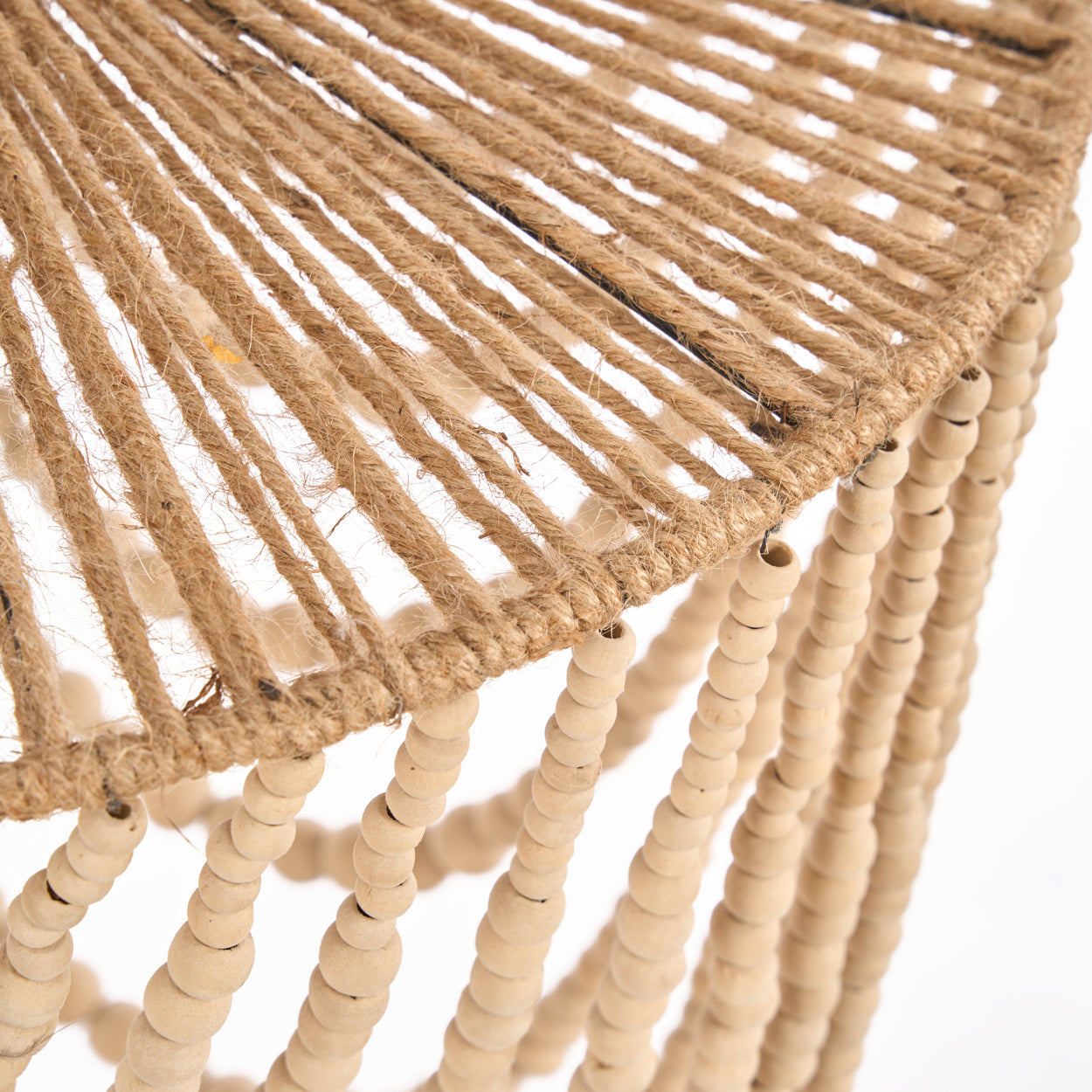 Le lustre à perles en bois - Naturel - G
