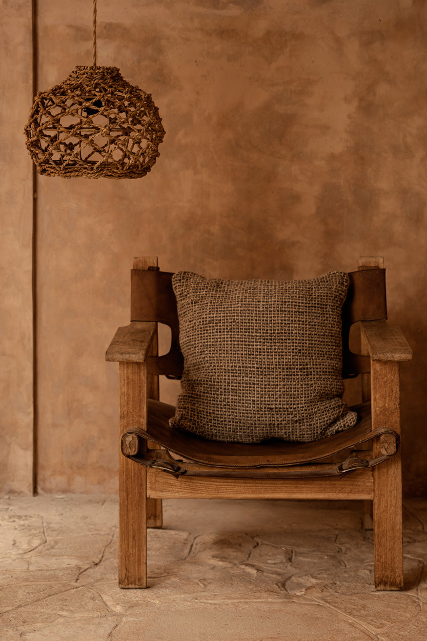 Funda de cojín The Linen Grain - Negro natural