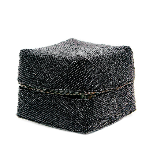Beaded Basket - Black - L