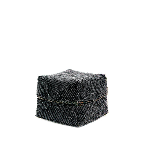 Basket with beads - Black - S