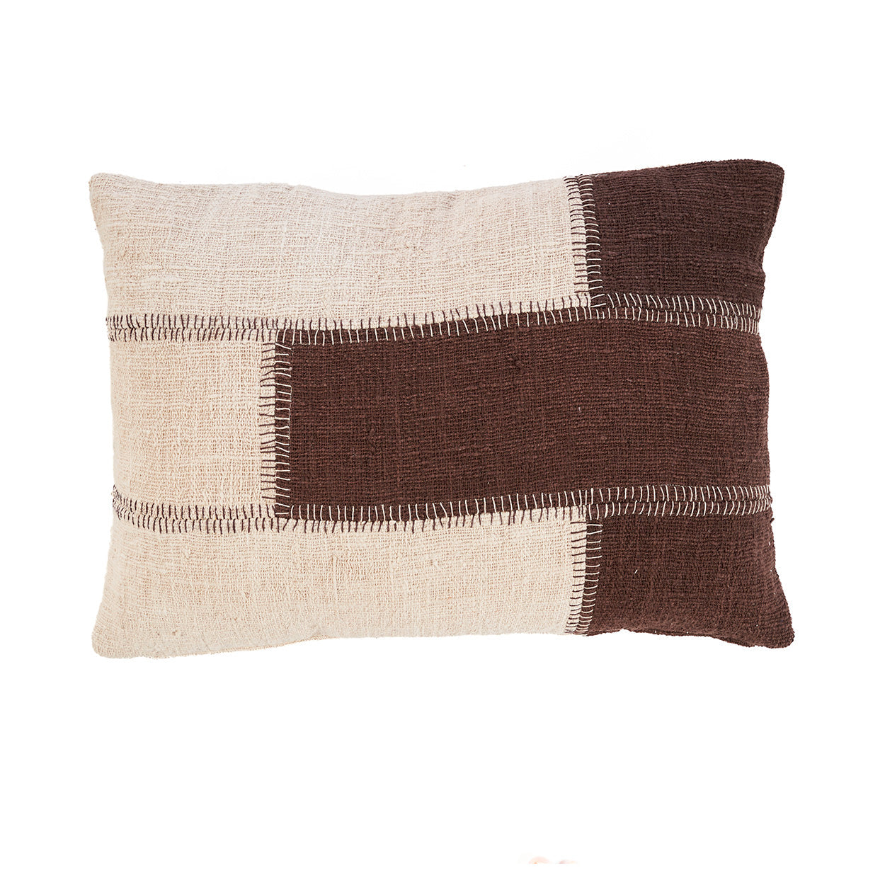 Funda de cojín The Cocoa Patchwork - Marrón natural