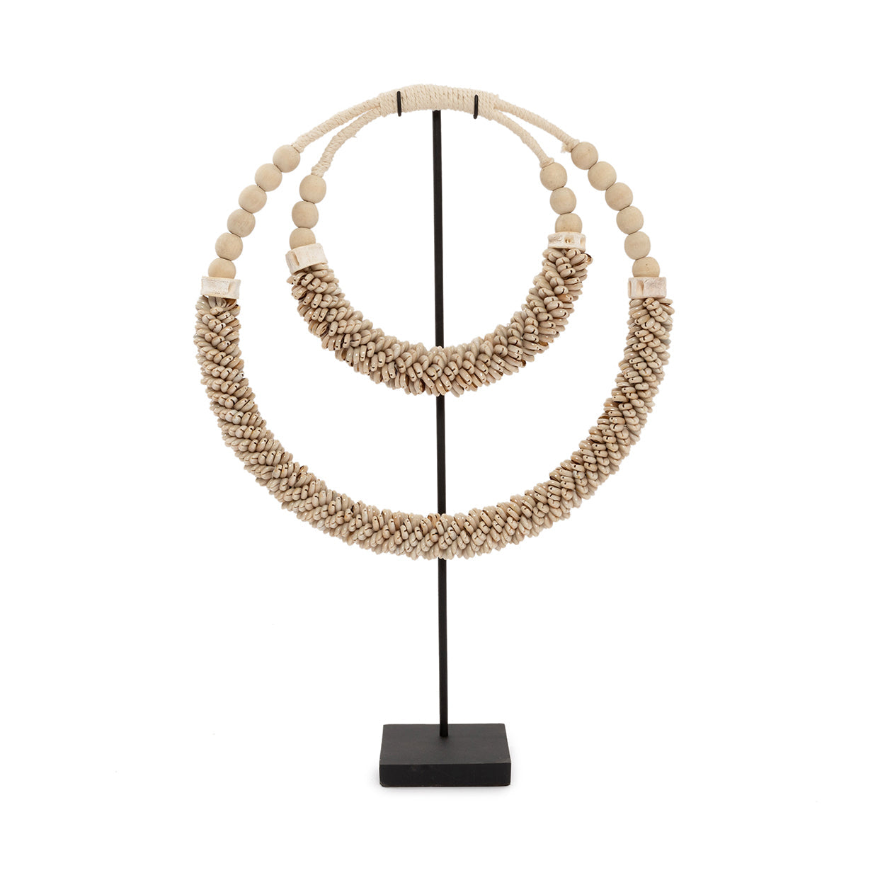 El collar de doble concha con soporte - Natural