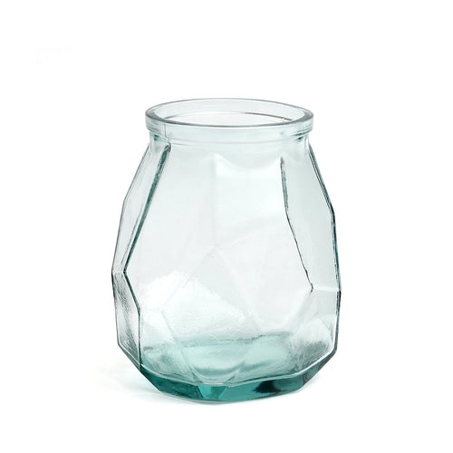 The wide origami vase - Blue