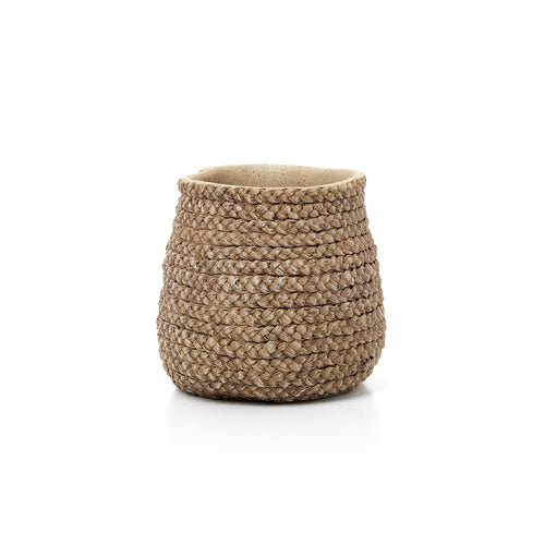 Faux Braided Planter - Natural - M