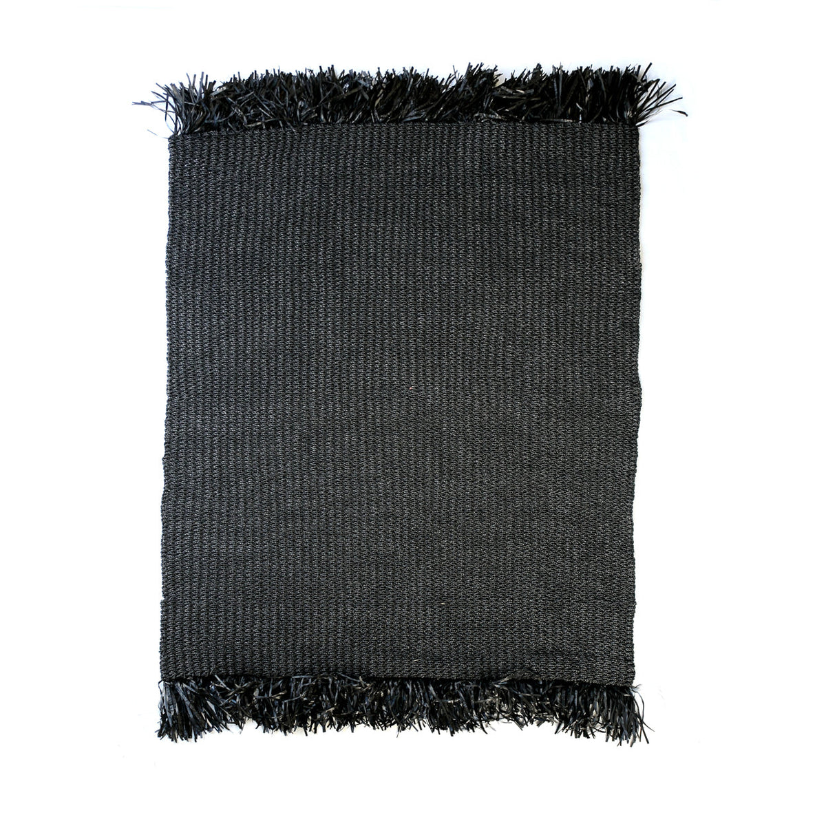 La alfombra con flecos - Negro - 200x300