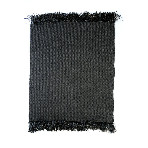 La alfombra con flecos - Negro - 200x300