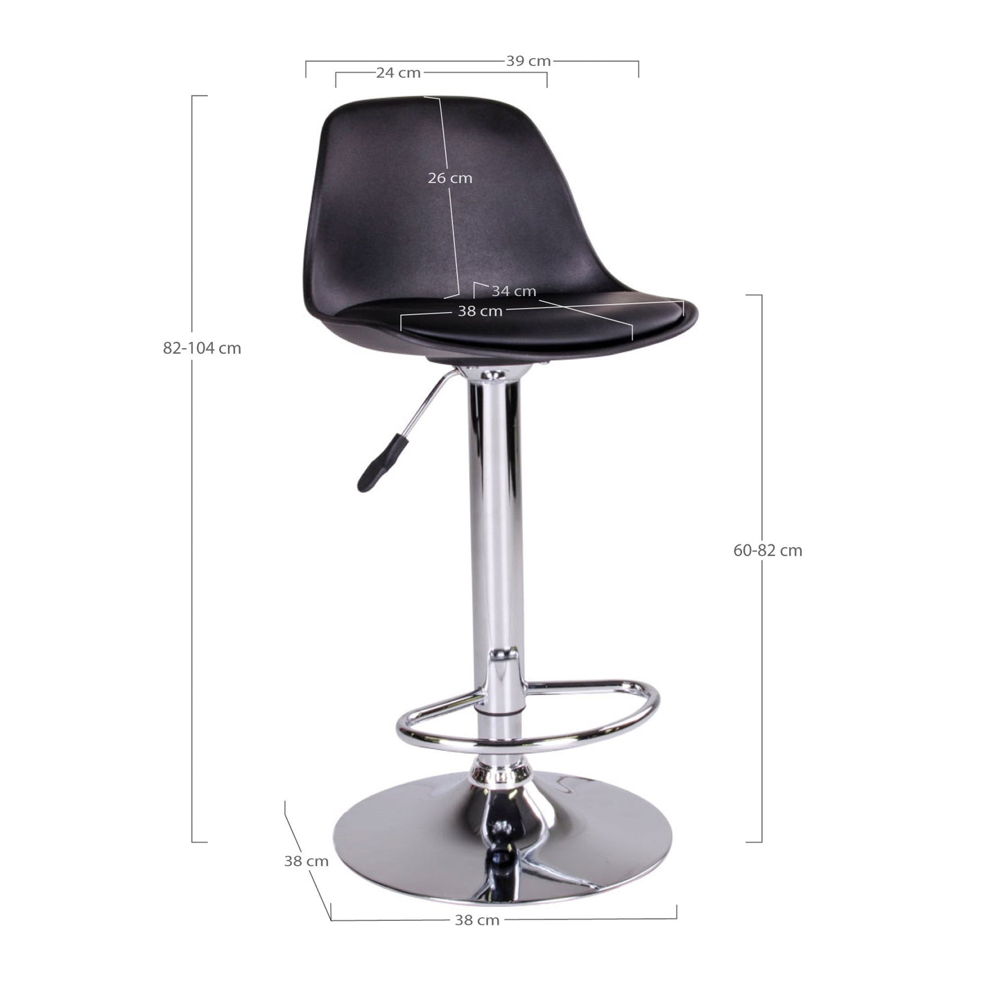 Trondheim Bar Chair - Black