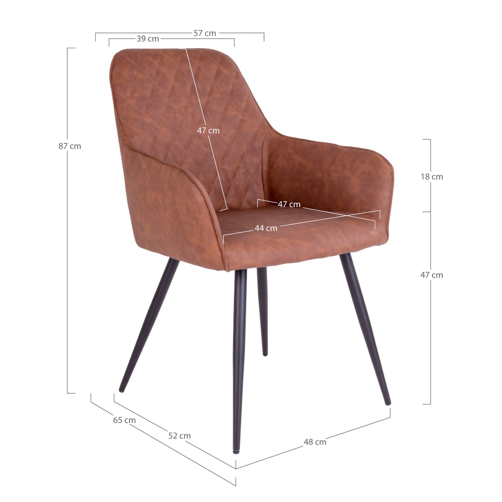Silla de comedor Harbo - Marrón
