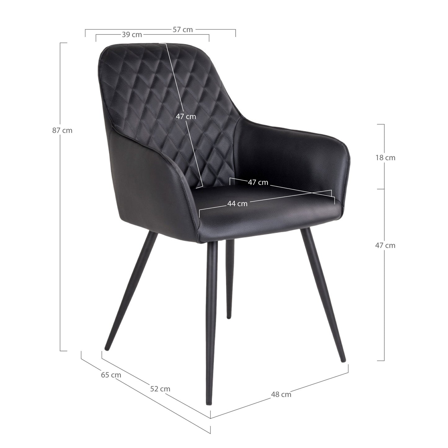 Silla de comedor Harbo - Negro