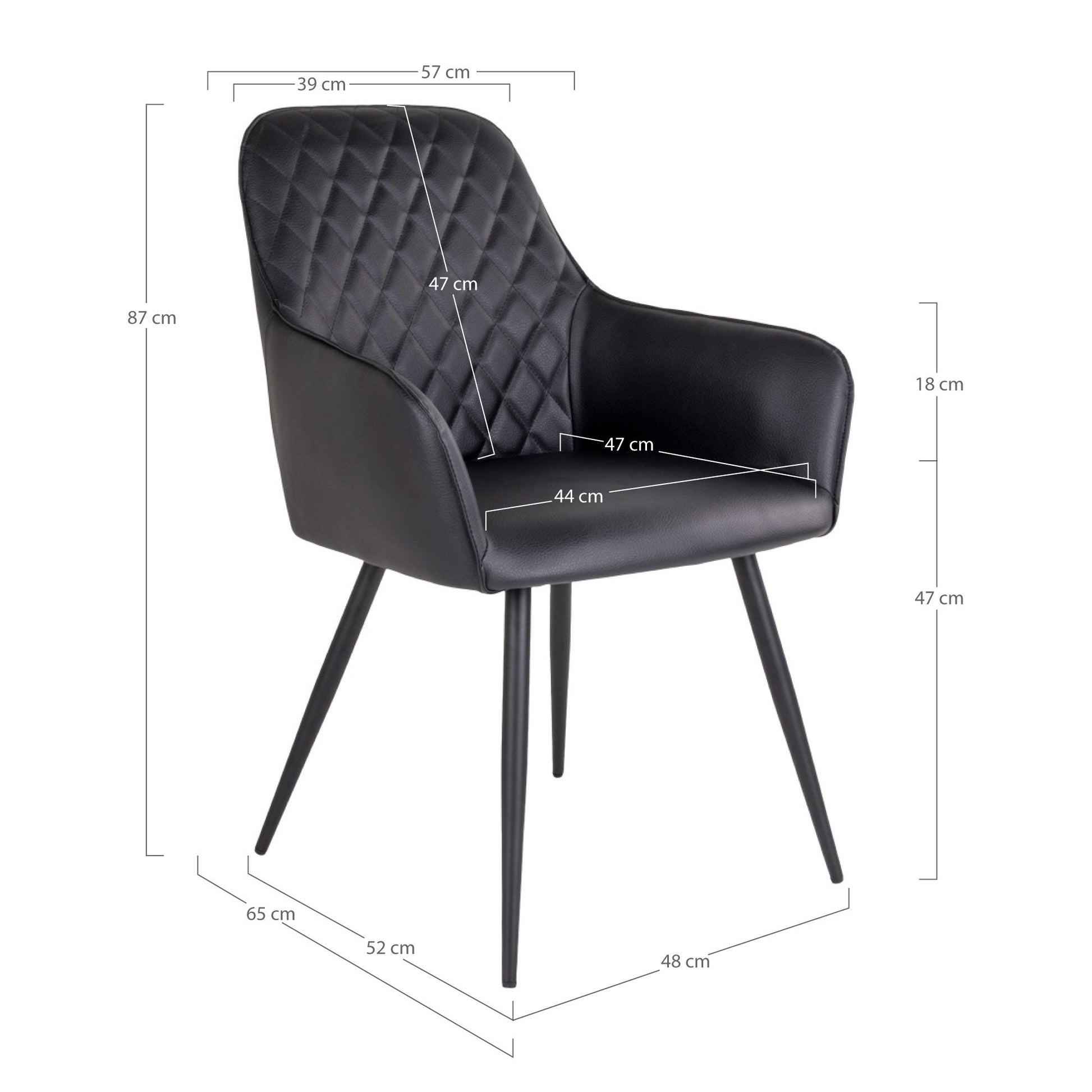 Silla de comedor Harbo - Negro