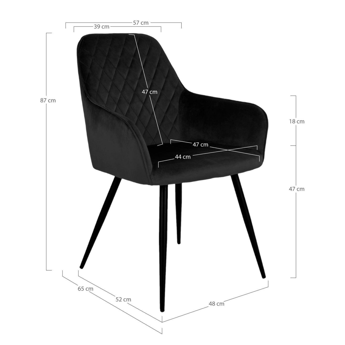 Silla de comedor Harbo - Negro